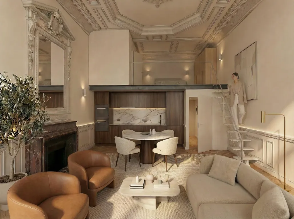 Intérieur d'un appartement du Manoir de Lannoy
